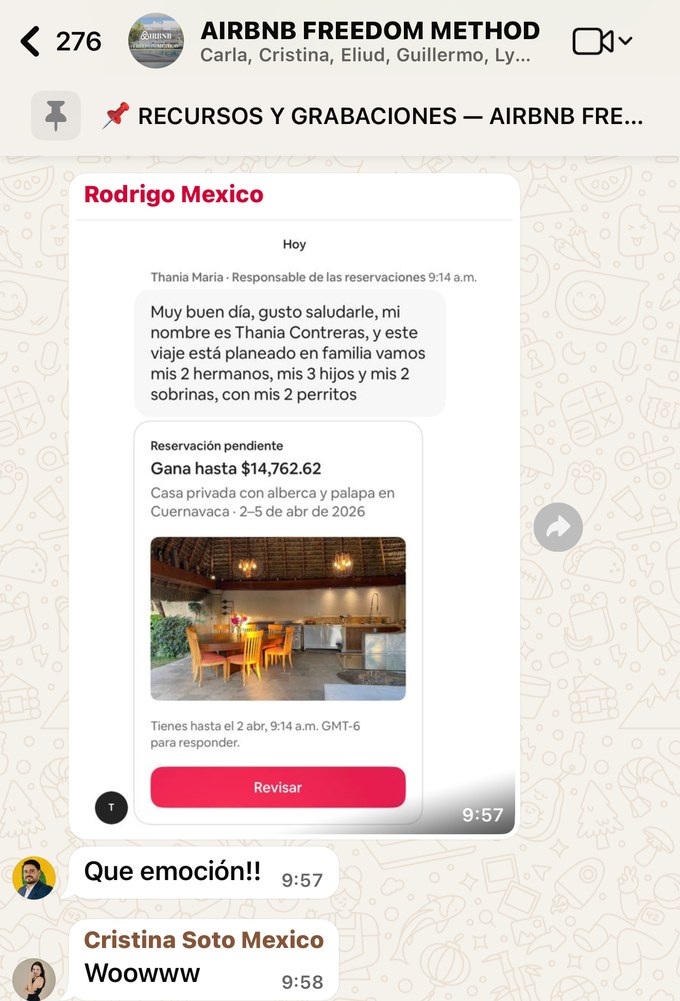 Rodrigo con una reservación pendiente de $14,762