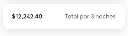Ingreso real: $12,242.40 por 3 noches